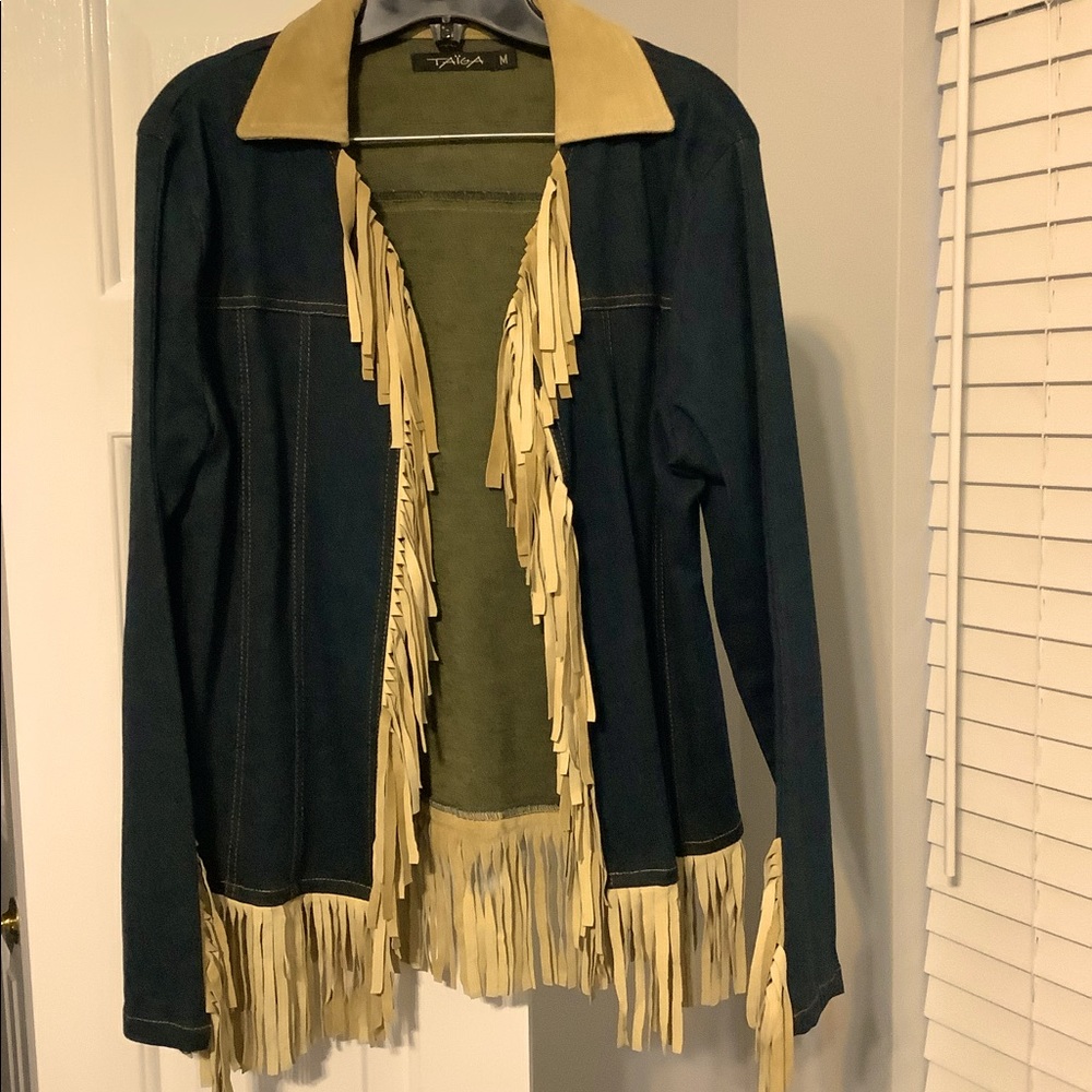 Jean Suede Fringe Jacket